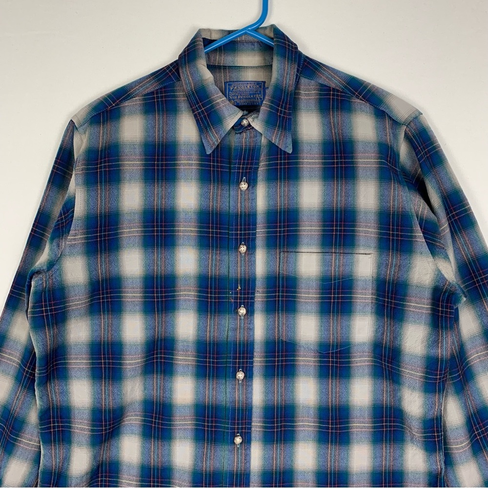 Pendleton Virgin Wool Flannel Large Long Made In … - image 2